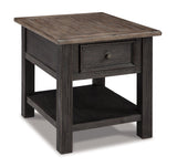 Ashley Furniture Tyler Creek End Table with wood finish and modern design, perfect for living room décor.