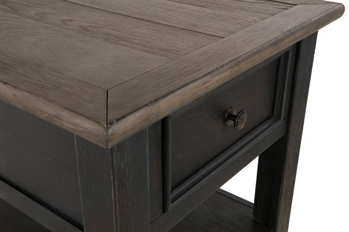 Ashley Furniture Tyler Creek End Table with wood finish and simple design, perfect for living room or bedroom decor.