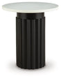 Ashley Furniture Wainstone accent end table with a sleek design and dark wood finish, perfect for living room or bedroom decor.