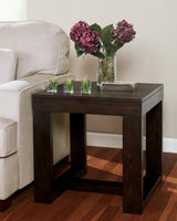 Ashley Furniture Watson End Table with wood finish and sleek design, perfect for living room decor.