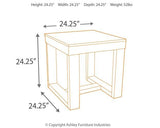 Ashley Furniture Watson End Table featuring a sleek wood finish and modern design for stylish living room decor.