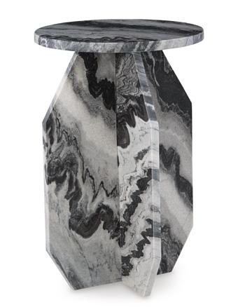 Ashley Furniture Wrenlane accent end table with a wooden top and metal base, stylish and functional for living room decor.