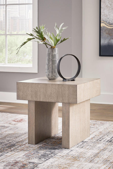 Ashley Furniture Jorlaina end table with a sleek wood finish and modern design, perfect for living room or bedroom decor.