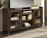 Ashley Furniture Starmore 3-piece entertainment center with open shelves and storage compartments in a modern design.
