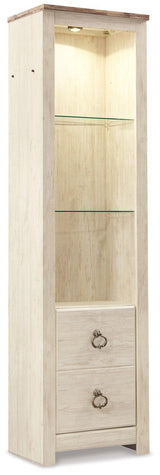 Willowton 3-piece entertainment center by Ashley Furniture with TV stand, shelves, and storage cabinets in a modern design
