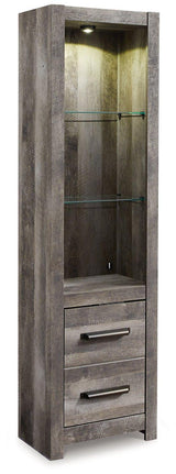 Ashley Furniture Wynnlow 4-piece entertainment center with shelves and compartments for TV and media storage.