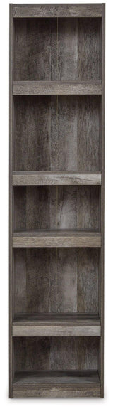 Wynnlow 4-piece entertainment center by Ashley Furniture featuring a modern TV stand, storage cabinets, and open shelving unit.