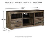 Ashley Trinell 4-Piece Entertainment Center with TV stand, shelves, and storage cabinets in a modern living room setup