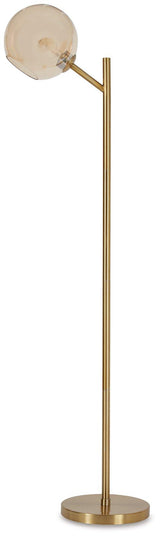 Ashley Furniture Abanson floor lamp with a sleek modern design and a tall, elegant structure suitable for living rooms.