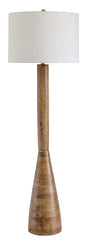 Ashley Furniture Ailsa Floor Lamp with sleek design and fabric shade, standing tall with a modern aesthetic.
