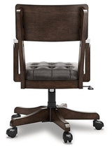 Ashley Furniture Breckington Home Office Set with desk, chair, and storage units arranged in a modern workspace.