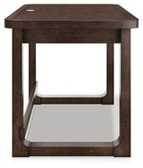 Ashley Furniture Breckington Home Office Set includes a desk and storage cabinet with a warm wood finish.