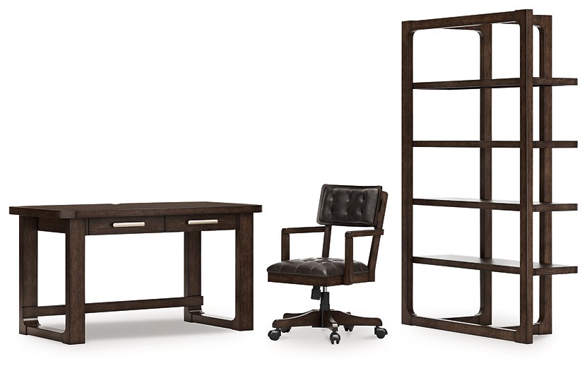 Ashley Furniture Breckington Home Office Set with desk and storage cabinet, featuring wood finish and modern design.