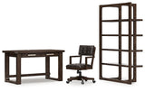 Ashley Furniture Breckington Home Office Set with desk and storage cabinet, featuring wood finish and modern design.