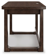 Ashley Furniture Breckington Home Office Set with desk, chair, and storage drawers in a modern wood finish.