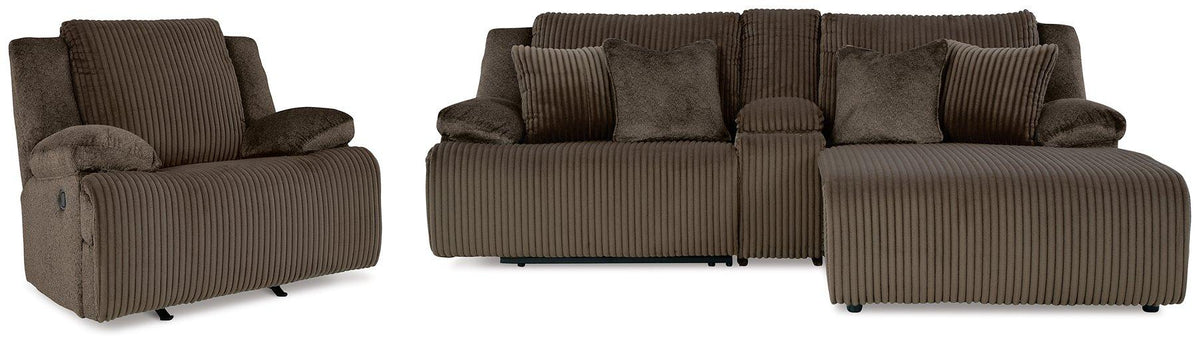 Ashley Furniture Top Tier living room set featuring a sofa and armchair with plush cushions and contemporary design.