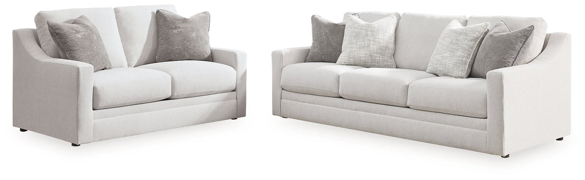 Ashley Furniture Maitelynn living room set upholstery package featuring stylish sofa and loveseat in a modern design.