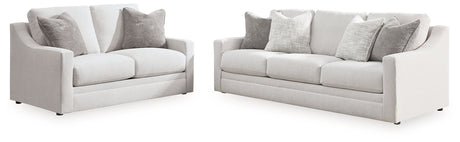Ashley Furniture Maitelynn living room set upholstery package featuring stylish sofa and loveseat in a modern design.