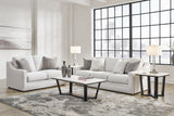 Ashley Furniture Maitelynn upholstery package featuring a modern living room set with a sofa, loveseat, and armchair.