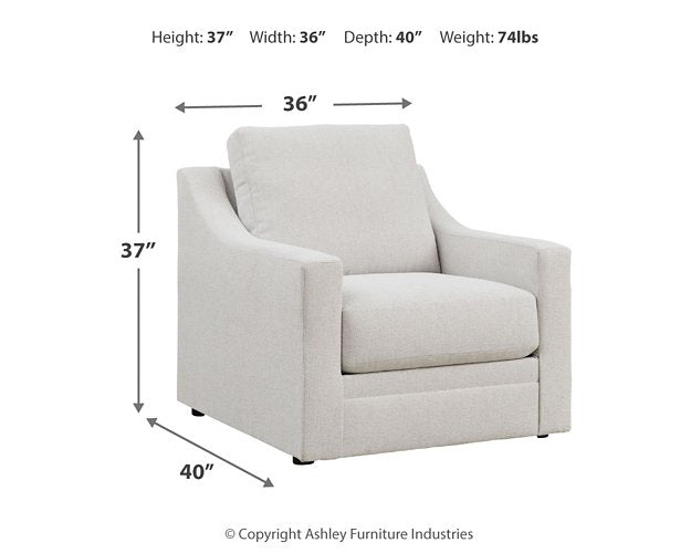 Ashley Furniture Maitelynn upholstery living room set with sofa and armchair in neutral fabric, modern design, and plush cushions.
