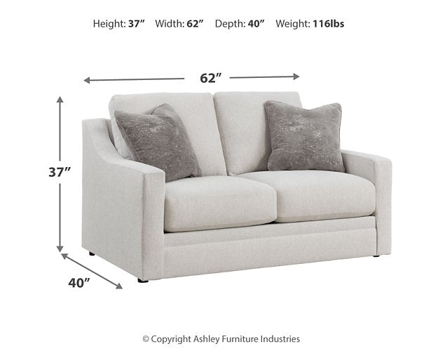 Ashley Furniture Maitelynn upholstery living room set with plush sofa and matching armchair, in a modern design.