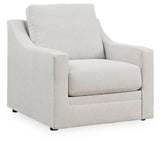 Ashley Furniture Maitelynn upholstery living room set with sofa and armchairs in a stylish fabric upholstery.