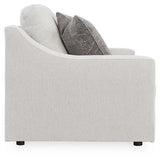 Ashley Furniture Maitelynn upholstery living room set featuring a sofa and armchair in a contemporary fabric design.