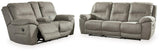 Ashley Furniture Next-Gen Gaucho Living Room Set with sofa and armchair, modern design in neutral fabric.