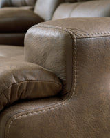 Ashley Furniture Beckley Place reclining living room set with stitched fabric and plush cushions, designed for comfortable seating.