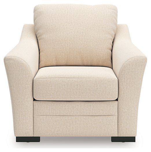 Ashley Furniture Lango living room set with sofa and loveseat in a modern design, shown from a head-on perspective.