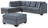 Ashley Furniture Marleton living room set featuring a sofa and loveseat with plush gray upholstery and contemporary design.