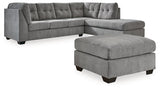 Ashley Furniture Marleton living room set with sofa and loveseat in neutral upholstery, arranged in a modern living space.