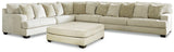 Ashley Furniture Rawcliffe living room set with sofa and matching armchairs, featuring neutral upholstery and modern design.