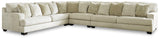 Ashley Rawcliffe living room set with sofa and armchair, featuring neutral upholstery and modern design.