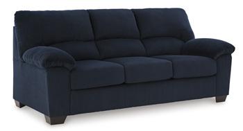 Ashley Furniture SimpleJoy living room set featuring a sofa and armchair with neutral upholstery and modern design.