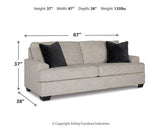 Ashley Vayda Living Room Set with sofa and armchair in modern fabric, stylish and comfortable for contemporary living rooms.
