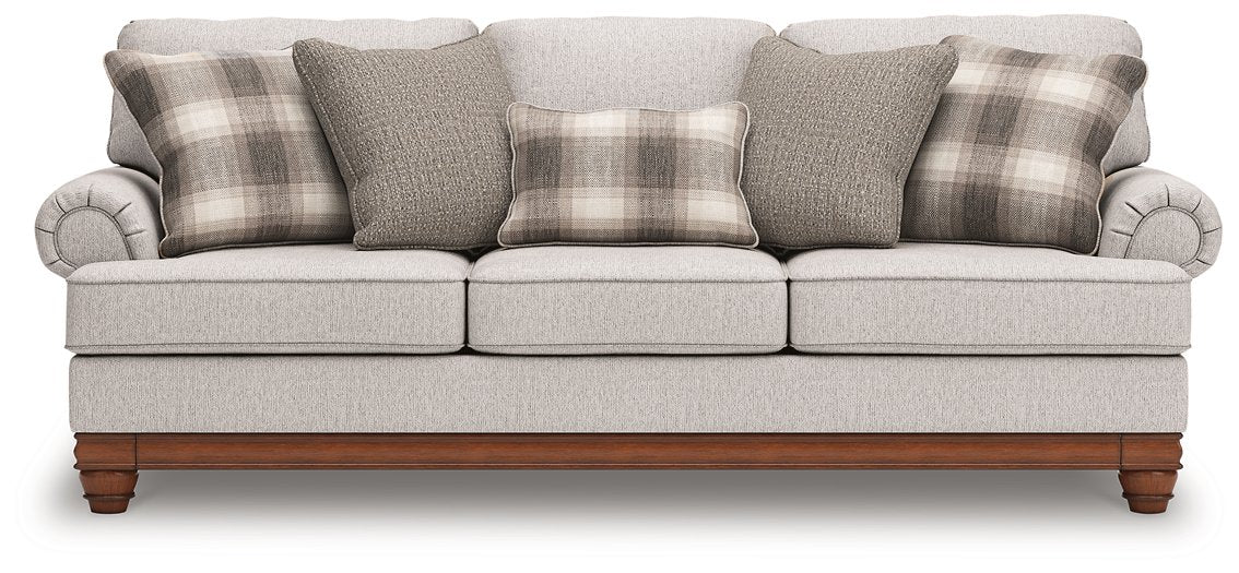 Ashley Furniture Clearbrooke living room set with sofa and armchair, featuring neutral upholstery and modern design.