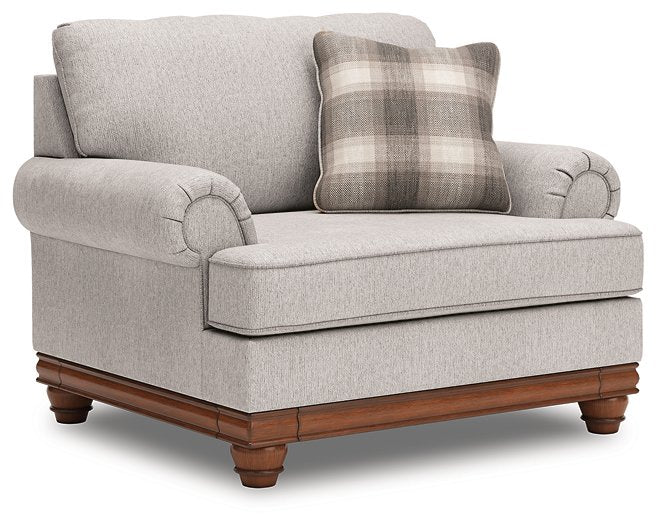 Ashley Furniture Clearbrooke living room set with sofa and armchair, featuring neutral upholstery and modern design.