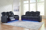 Ashley Furniture Fyne-Dyme living room set with sofa and armchair in a modern design, shown in a cozy living space.