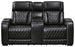 Ashley Furniture Boyington power reclining loveseat with console, featuring plush upholstery and built-in cup holders for comfort.