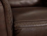 Ashley Furniture Alessandro power reclining loveseat with built-in console, featuring plush cushions and armrests for comfort.
