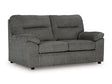 Ashley Furniture Bindura loveseat shown from an angled view, featuring plush upholstery and stylish design for a cozy living space.