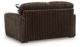 Ashley Furniture Midnight-Madness loveseat with plush upholstery and sleek design, shown from the back view.
