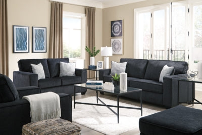 Ashley Furniture Altari Loveseat with plush fabric, cushioned back and arms, perfect for cozy living room seating.