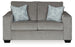 Ashley Furniture Altari loveseat with plush upholstery and cushioned armrests, shown from a head-on perspective.