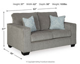 Altari loveseat by Ashley Furniture, showing plush fabric upholstery and modern design with comfortable seating.