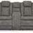 Ashley Furniture Next-Gen DuraPella power reclining loveseat with console, featuring plush upholstery and built-in cup holders.