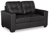 Ashley Furniture Barlin Mills loveseat with plush fabric and comfortable cushions, featuring a stylish, modern design.