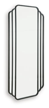 Ashley Furniture Antigone Floor Mirror showing a large, full-length mirror with a sleek frame, ideal for bedroom or hallway decor