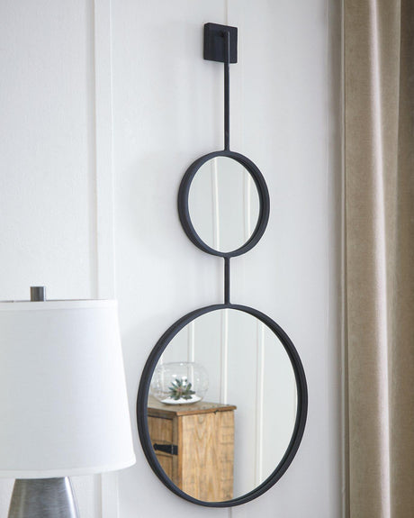 Ashley Furniture Brewer Accent Mirror showing a sleek rectangular mirror with a stylish frame, perfect for modern home decor.